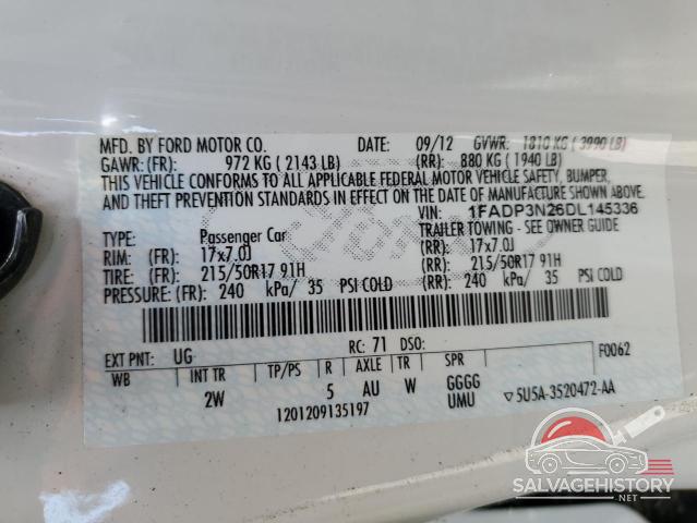 1FADP3N26DL145336 2013 FORD FOCUS photo no. 12