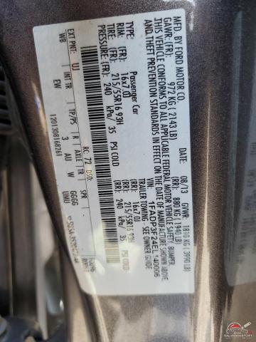 1FADP3F24EL140006 2014 FORD FOCUS photo no. 12