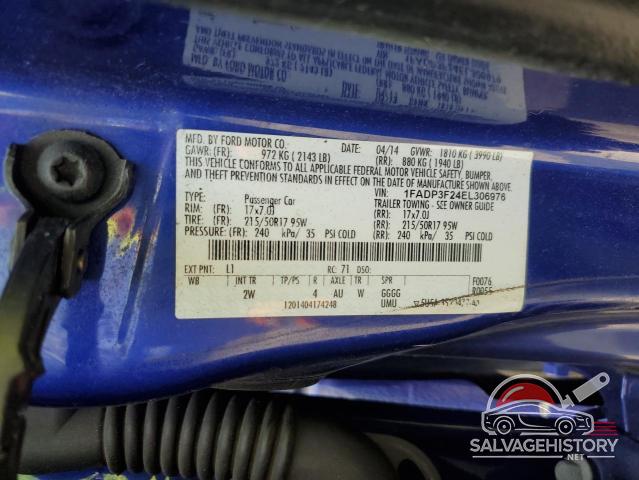 1FADP3F24EL306976 2014 FORD FOCUS photo no. 12