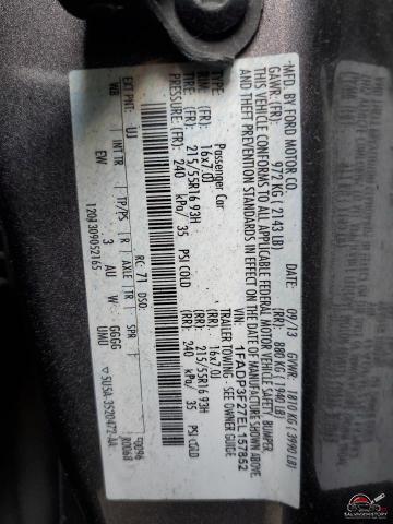 1FADP3F27EL157852 2014 FORD FOCUS photo no. 12