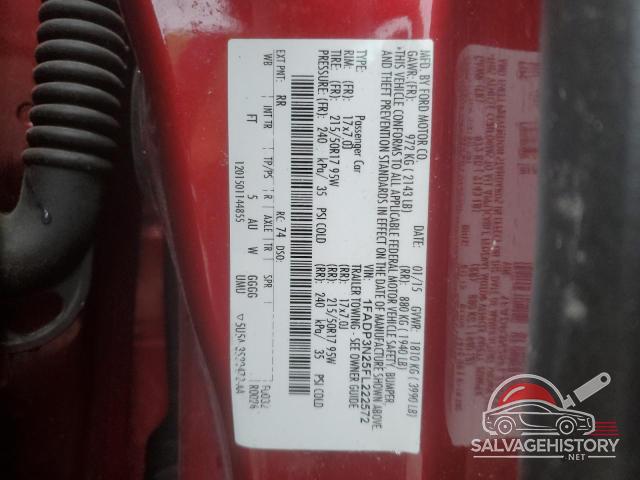 1FADP3N25FL222572 2015 FORD FOCUS photo no. 12