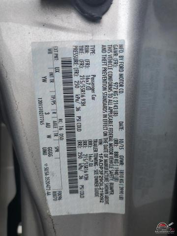1FADP3F29GL219092 2016 FORD FOCUS photo no. 12