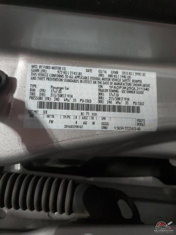 1FADP3K25GL311340 2016 FORD FOCUS photo no. 12