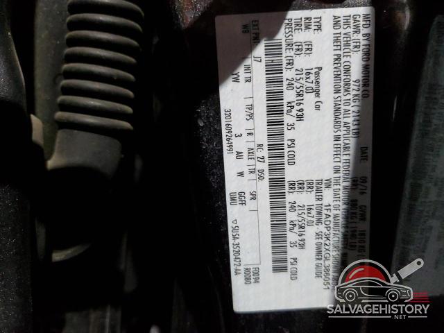 1FADP3K2XGL386051 2016 FORD FOCUS photo no. 12