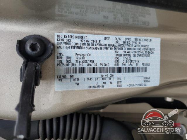 1FADP3H23HL302600 2017 FORD FOCUS photo no. 12