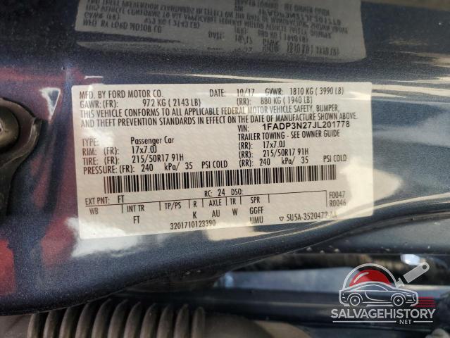 1FADP3N27JL201778 2018 FORD FOCUS photo no. 14