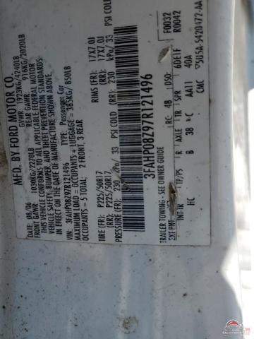 3FAHP08Z97R121496 2007 FORD FUSION photo no. 12