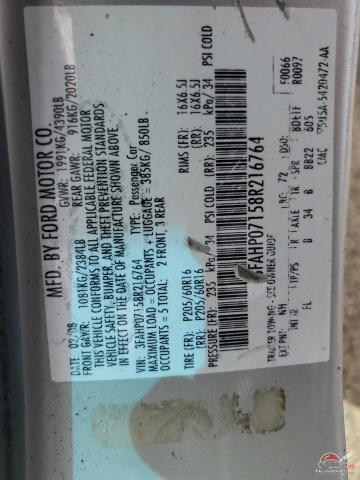 3FAHP07158R216764 2008 FORD FUSION photo no. 12