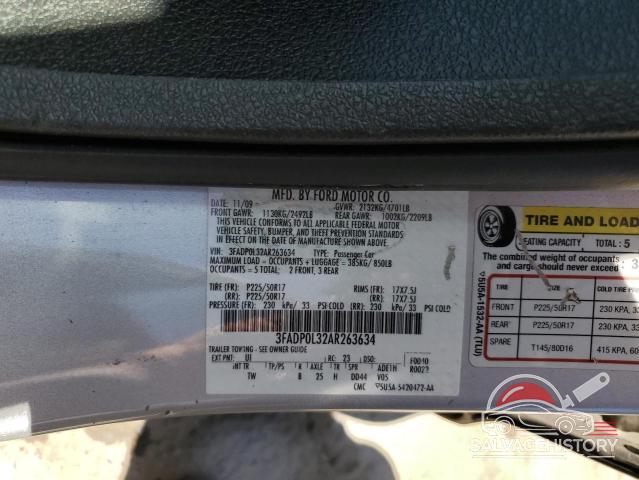 3FADP0L32AR263634 2010 FORD FUSION photo no. 12