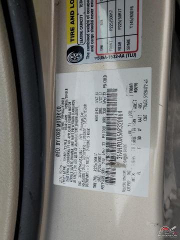 3FAHP0JA5AR320864 2010 FORD FUSION photo no. 12