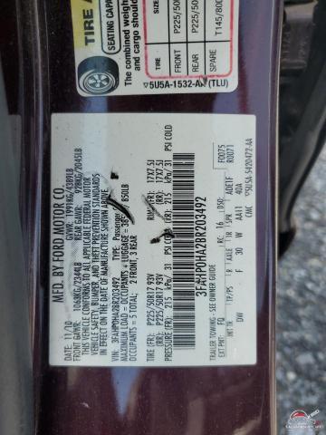 3FAHP0HA2BR203492 2011 FORD FUSION photo no. 12