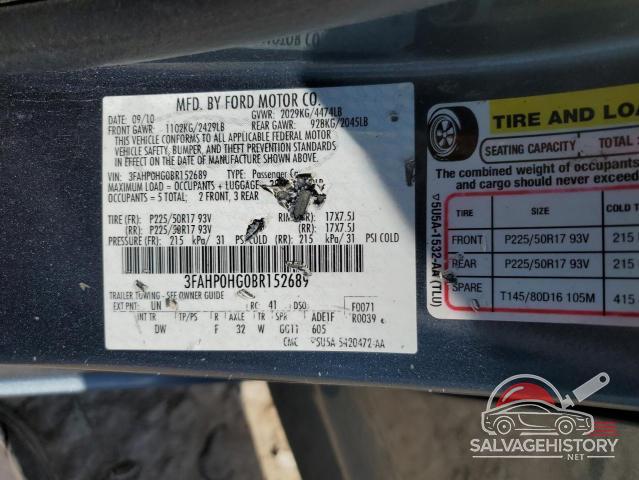 3FAHP0HG0BR152689 2011 FORD FUSION photo no. 12