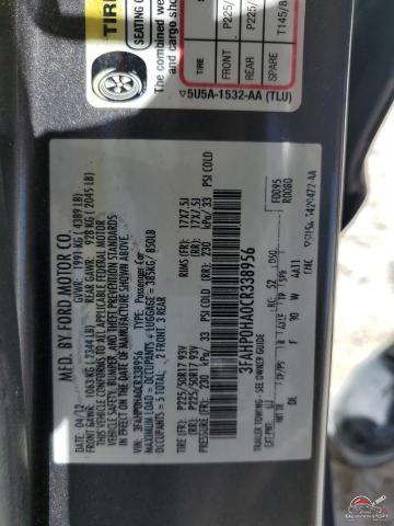 3FAHP0HA0CR338956 2012 FORD FUSION photo no. 12
