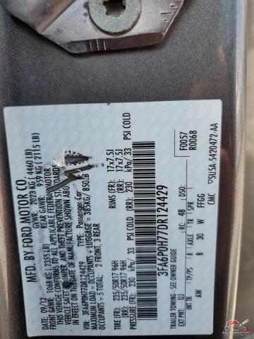 3FA6P0H77DR124429 2013 FORD FUSION photo no. 12