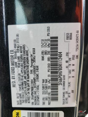 3FA6P0H78DR112404 2013 FORD FUSION photo no. 12