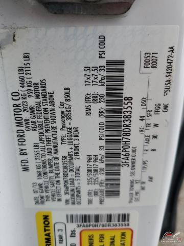 3FA6P0H78DR383558 2013 FORD FUSION photo no. 12