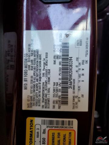 3FA6P0HR2DR383394 2013 FORD FUSION photo no. 12