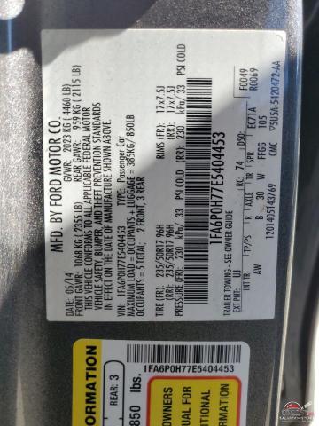 1FA6P0H77E5404453 2014 FORD FUSION photo no. 13