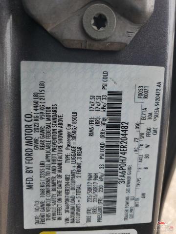 3FA6P0H74ER204482 2014 FORD FUSION photo no. 12