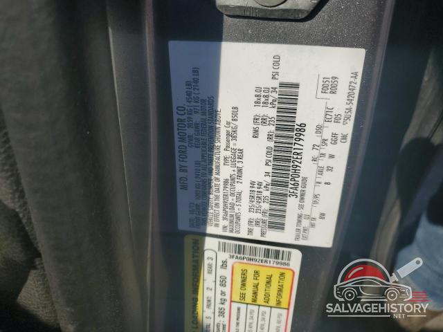 3FA6P0H92ER179986 2014 FORD FUSION photo no. 12