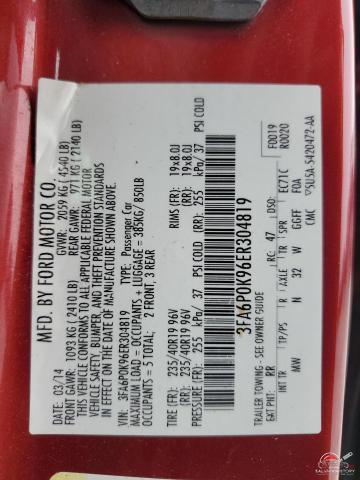 3FA6P0K96ER304819 2014 FORD FUSION photo no. 13