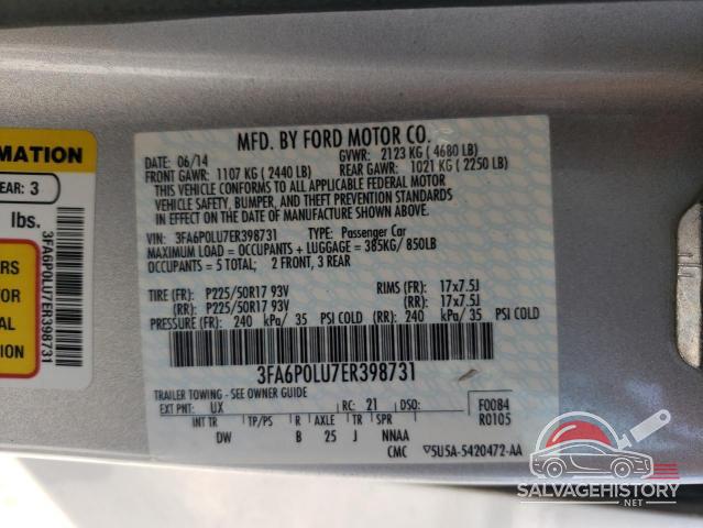3FA6P0LU7ER398731 2014 FORD FUSION photo no. 12