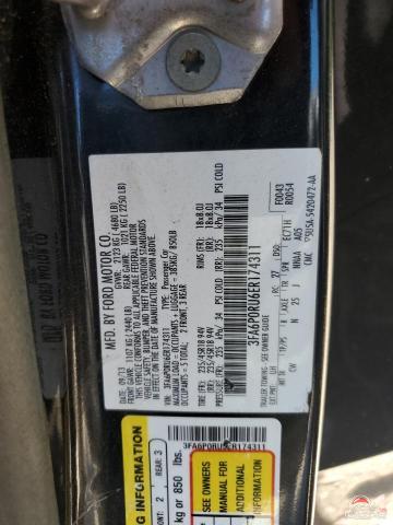 3FA6P0RU6ER174311 2014 FORD FUSION photo no. 12