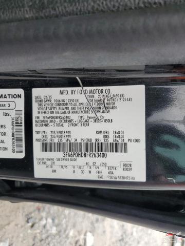 3FA6P0HD8FR263400 2015 FORD FUSION photo no. 12
