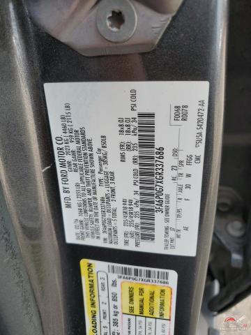 3FA6P0G7XGR337686 2016 FORD FUSION photo no. 12