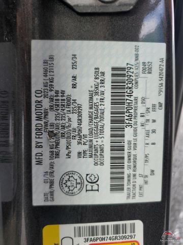 3FA6P0H74GR309297 2016 FORD FUSION photo no. 12