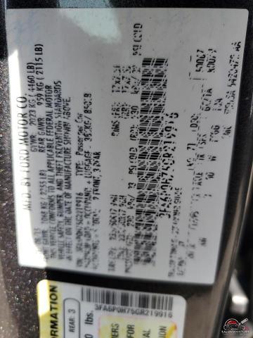 3FA6P0H75GR219916 2016 FORD FUSION photo no. 12
