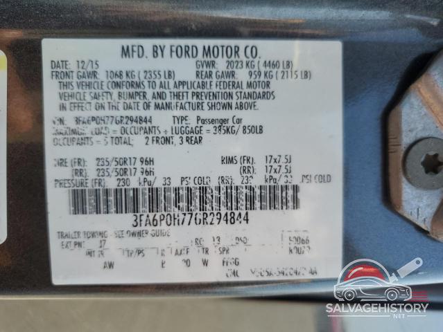 3FA6P0H77GR294844 2016 FORD FUSION photo no. 12