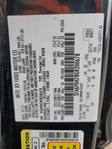 3FA6P0H78GR200678 2016 FORD FUSION photo no. 12