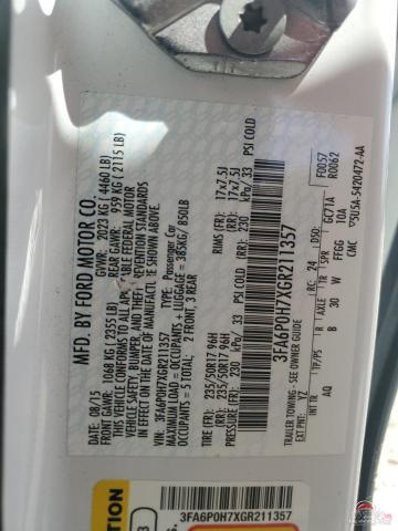 3FA6P0H7XGR211357 2016 FORD FUSION photo no. 13