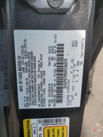 3FA6P0T90GR336070 2016 FORD FUSION photo no. 12