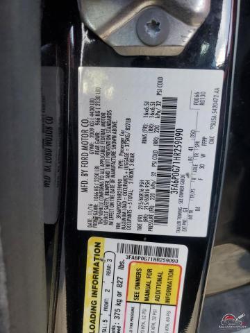3FA6P0G71HR259090 2017 FORD FUSION photo no. 12