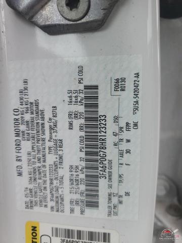 3FA6P0G78HR123233 2017 FORD FUSION photo no. 12