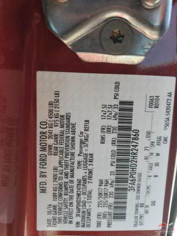 3FA6P0HD2HR247860 2017 FORD FUSION photo no. 12