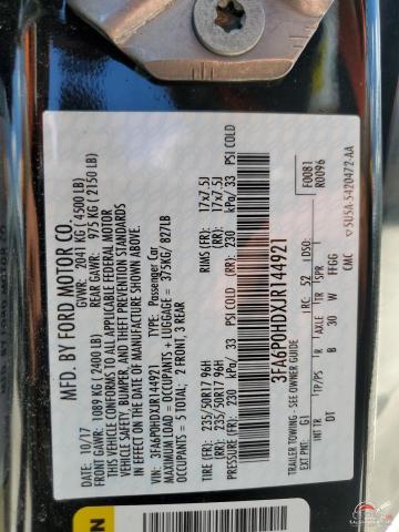3FA6P0HDXJR144921 2018 FORD FUSION photo no. 12