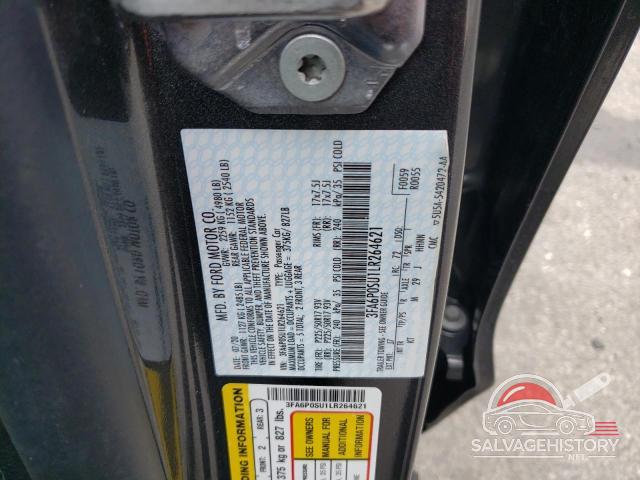 3FA6P0SU1LR264621 2020 FORD FUSION photo no. 12