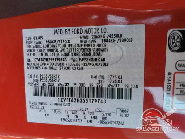1ZVFT82H355179743 2005 FORD MUSTANG photo no. 13
