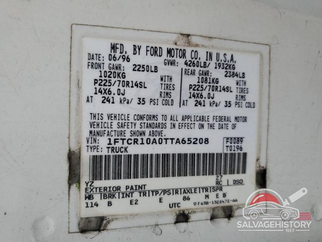 1FTCR10A0TTA65208 1996 FORD RANGER photo no. 12