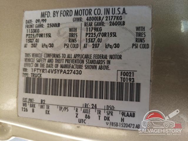 1FTYR14V5YPA27430 2000 FORD RANGER photo no. 12