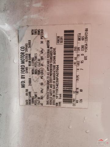 1FTYR14E59PA07664 2009 FORD RANGER photo no. 13