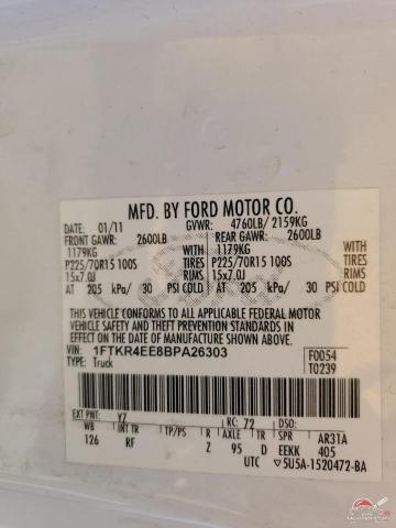 1FTKR4EE8BPA26303 2011 FORD RANGER photo no. 12