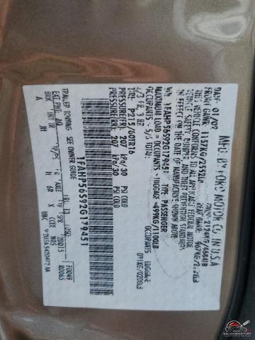 1FAHP56S92G179451 2002 FORD TAURUS photo no. 12