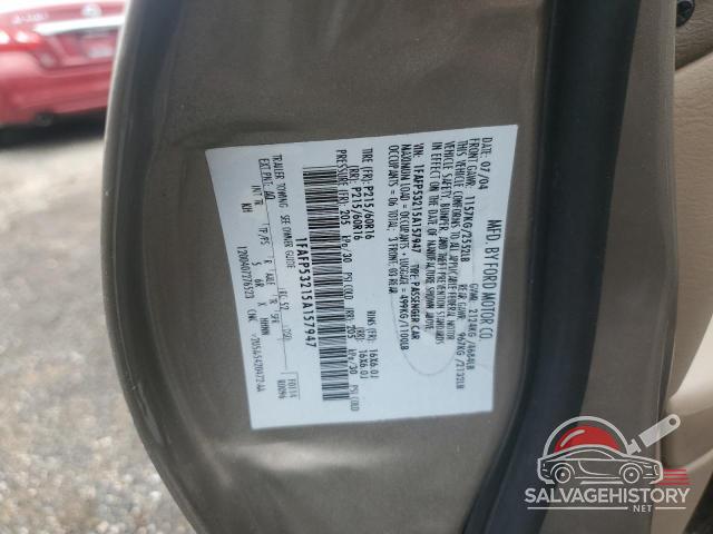 1FAFP53215A157947 2005 FORD TAURUS photo no. 12