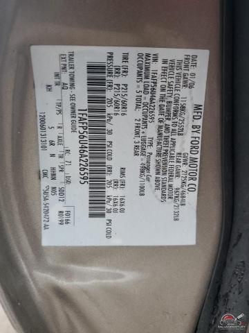 1FAFP56U46A226595 2006 FORD TAURUS photo no. 12