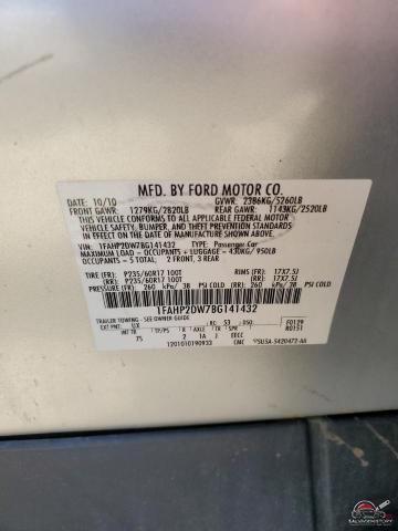 1FAHP2DW7BG141432 2011 FORD TAURUS photo no. 12