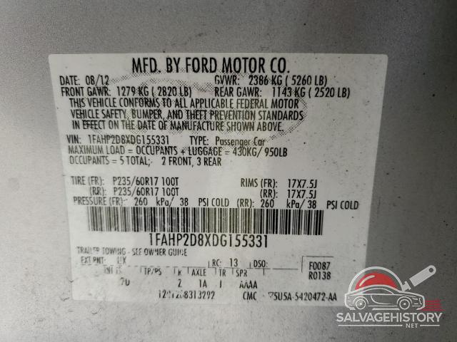 1FAHP2D8XDG155331 2013 FORD TAURUS photo no. 12